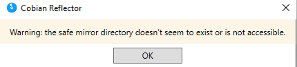 Mirror not accessible error when options